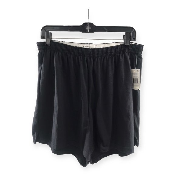 NEW! Soffee Classic Shorts Mens Sz 2X Black Solid Pull On Knit Elastic Waist - Picture 1 of 5